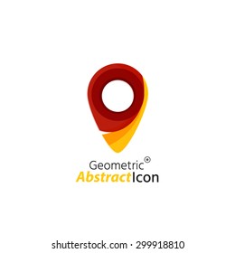 Abstract geometric business corporate emblem - map tag. Logo icon design for travel or any other idea
