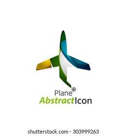 Abstract geometric business corporate emblem - airplane. Logo icon design for travel or any other idea