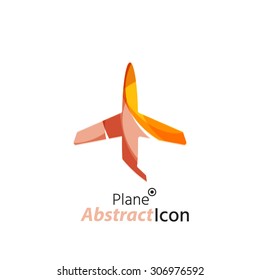 Abstract geometric business corporate emblem - airplane. Logo icon design for travel or any other idea