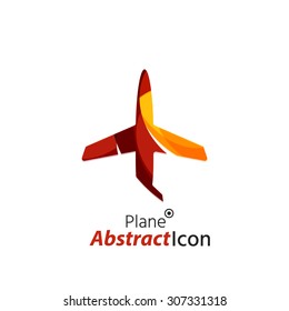 Abstract geometric business corporate emblem - airplane. Logo icon design for travel or any other idea
