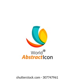 Abstract geometric business corporate emblem globe, world, circle. Logo icon design for travel or any other idea