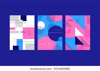 Abstract geometric business cover collection vector design in eps 10
