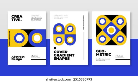 Abstract geometric business cover collection vector design in eps 10