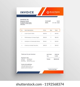 Professional Modern Minimal Business Invoice Template Stock Vector ...