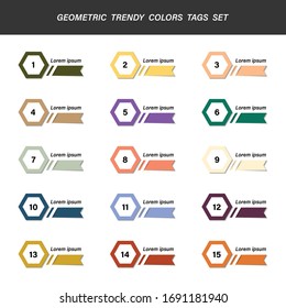 Abstract geometric business tag of color element set design background. Use for ad, poster, artwork, template design. illustration vector eps10