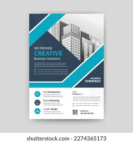 Abstract Geometric Business vector template for Flyer, Brochure, Annual Report, Magazine, Poster, Corporate Presentation, Portfolio, Market, infographic with blue color 