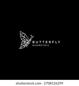 Ilustración vectorial de Plantilla de logotipo de mariposa geométrica Abstractas. Icono de Vector de logotipo simple