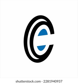 Abstract geometric C letter logo design.
