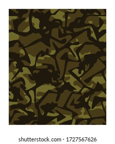 Resumen del fondo del patrón de camuflaje geométrico sin fisuras de ilustración vectorial. Estilo de ropa moderno enmascarando la imagen repetida de camo. Colores verdes de oliva negra textura de bosque
