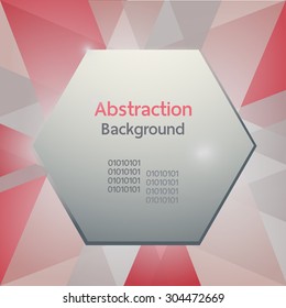 abstract geometric card background template, red color