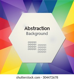 abstract geometric card background template, colorful rainbow