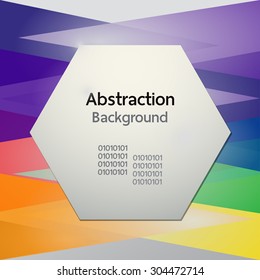 abstract geometric card background template, colorful rainbow