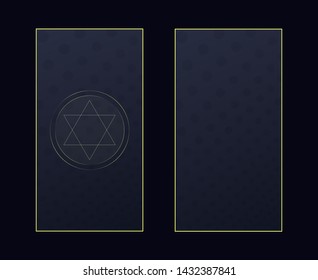 Abstract geometric card design template with modern golden circles and shapes, Halftone dots effect