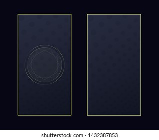 Abstract geometric card design template with modern golden circles and shapes, Halftone dots effect