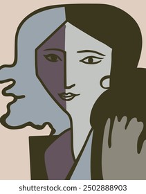 Abstract Geometric Carpet Rug. No Border.