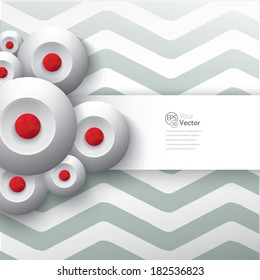 Abstract geometric and central composed minimal background with round shape ornament objects. EPS10 Illustration for  brochure, print or for infographics template base or web background element. 