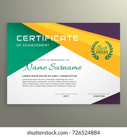 abstract geometric certificate of achievement template