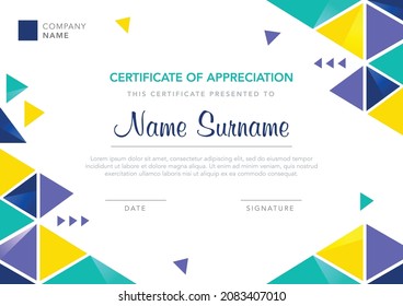 Abstract geometric certificate of appreciation template