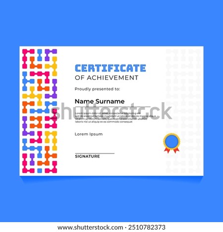 Abstract Geometric Certificate Design with Connected Rounded Square