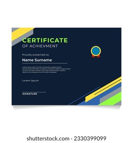 Plantilla de diseño de certificado geométrico abstracto