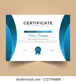 Abstract geometric certificate template of achievement