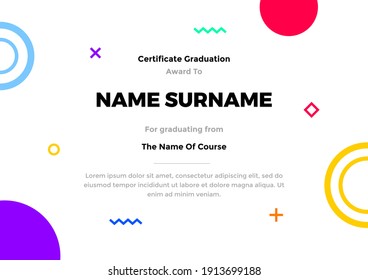 Abstract geometric certificate template design, appreciation for business and education