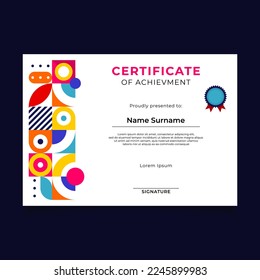 Abstract Geometric Certificate Template Design
