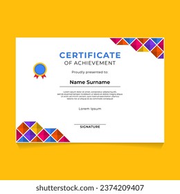 Abstract Geometric Certificate Template Design