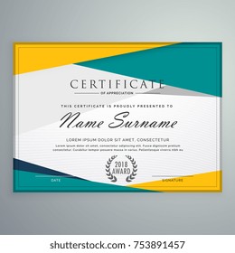 abstract geometric certificate template design
