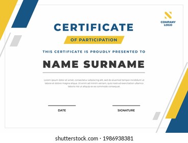Abstract geometric certificate template flat design, appreciation for business and education.