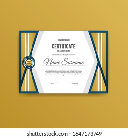Abstract geometric certificate template in white background