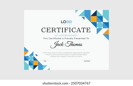 abstract geometric certificate vector. incredible geometric certificate vector. icon