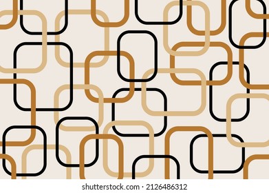 Abstract geometric chain pattern on beige. Vector Illustration.