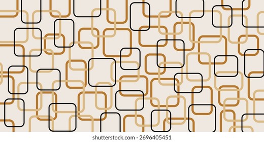 Abstractas patrón geométrico de cadena en beige. Ilustración vectorial.