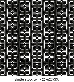 Abstract Geometric Chains Retro Seamless Pattern Minimal Design Trendy Fashion Colors Perfect for Allover Fabric Print or Wrapping Paper