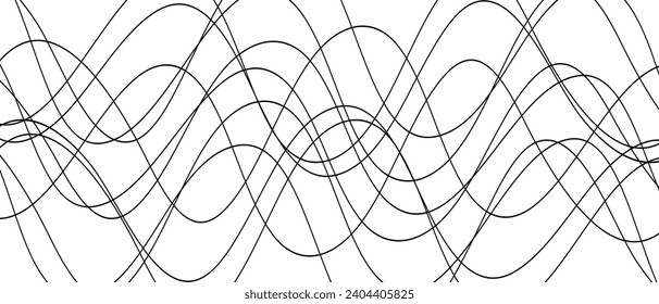 abstract geometric chaotic wavy lines art.