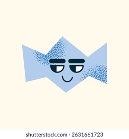 Abstract geometric characters expressive facial expressions. Concept emotions  happiness, sadness, confusion, and smugness. Flat vector cartoon style illustration isolated emotion icons