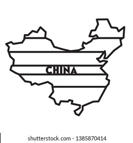 Abstract geometric china  map for cut. Template animal for laser cutting. Stencil for decorative panel of wood, metal, paper. Design elements animal logo.