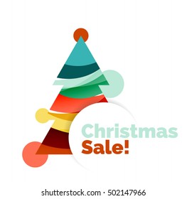 Abstract geometric Christmas banner. Vector illustration with copyspace