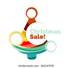 Pancarta de Navidad geométrica abstracta. Ilustración vectorial con espacio de copia
