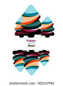 Abstract geometric Christmas banner. Vector illustration with copyspace