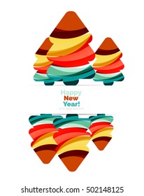 Abstract geometric Christmas banner. Vector illustration with copyspace