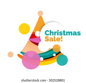 Abstract geometric Christmas banner. Vector illustration with copyspace
