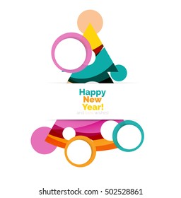 Abstract geometric Christmas banner. Vector illustration with copyspace