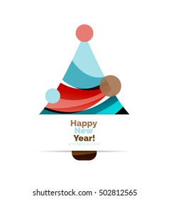 Abstract geometric Christmas banner. Vector illustration with copyspace