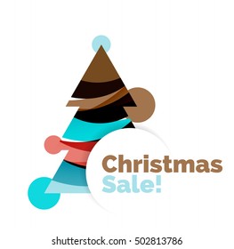Abstract geometric Christmas banner. Vector illustration with copyspace