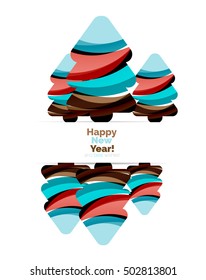 Abstract geometric Christmas banner. Vector illustration with copyspace