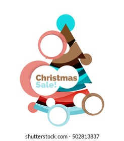 Abstract geometric Christmas banner. Vector illustration with copyspace