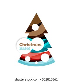 Abstract geometric Christmas banner. Vector illustration with copyspace