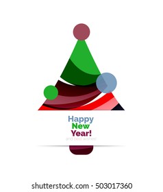 Abstract geometric Christmas banner. Vector illustration with copyspace